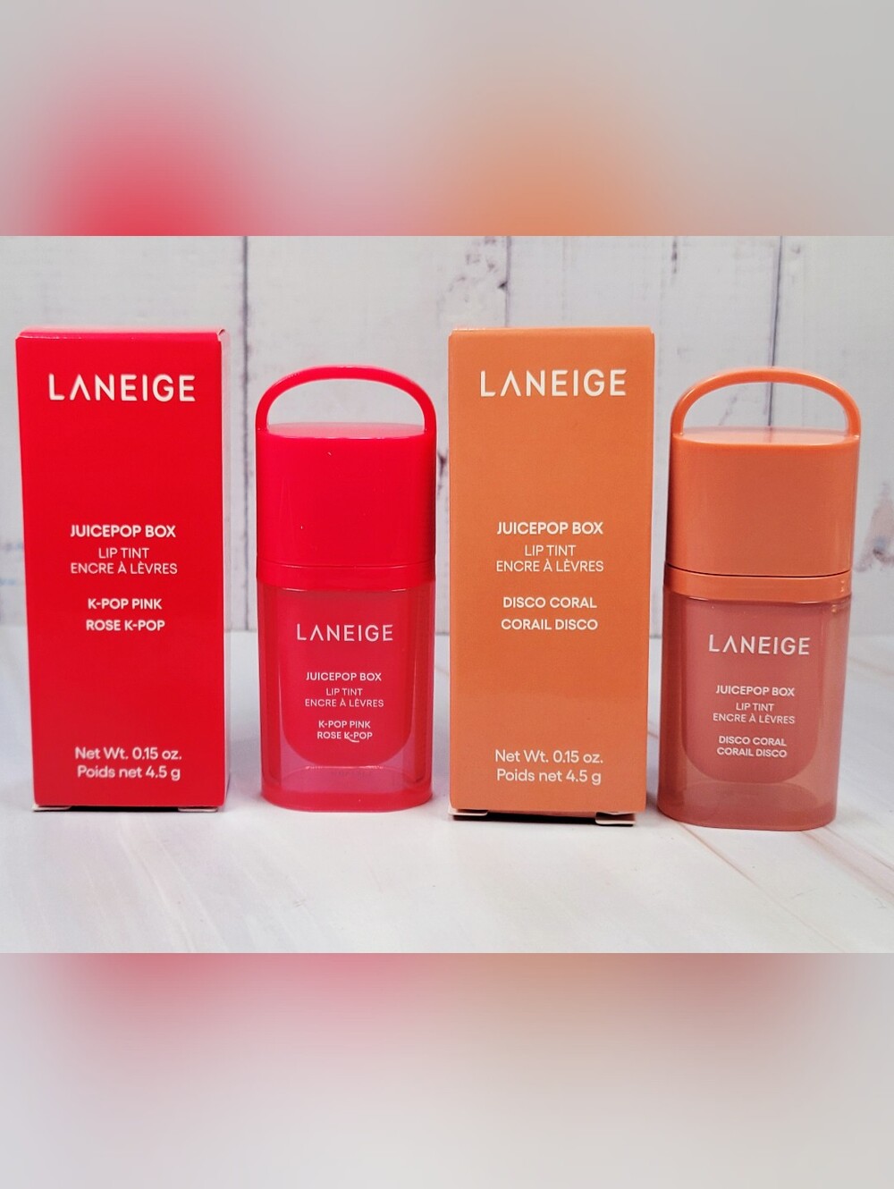2 X Laneige JuicePop Box Hydrating & Lightweight Lip Oil Tint Bundle NEW!